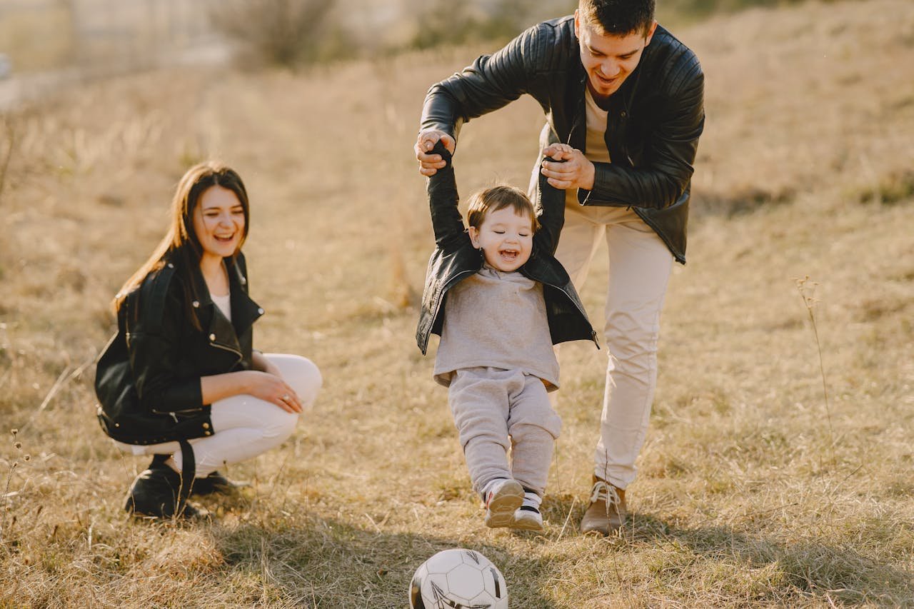 Family with children smiling